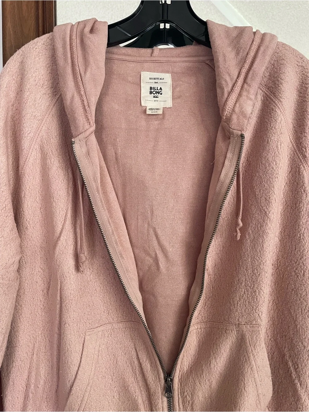 Billabong Dusty Rose Zip-Up Hooded Soft Teddy Sherpa-Like Jacket - Picture 8 of 9